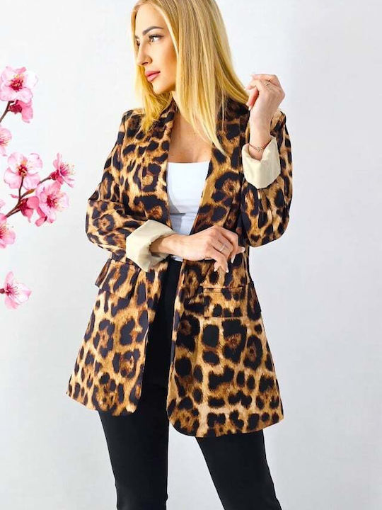 Μακρύ Γυναικείο Σακάκι Leopard