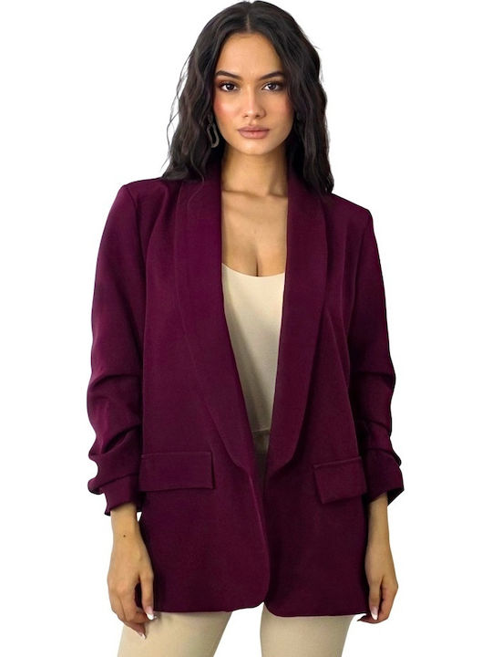 Дълга Женски Сако Burgundy