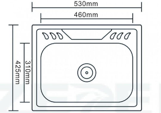 Inter Ceramic 5443 Drop-In Inox M53xB42.5cm Grau