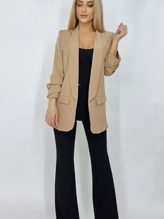 Lang Damen Blazer Beige