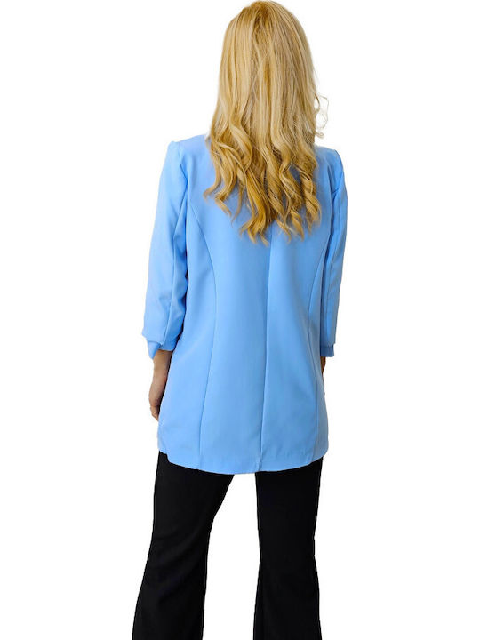 Long Women's Blazer Baby Blue