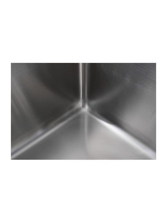 Inter Ceramic Ένθετος Νεροχύτης Inox Μ44xΠ20cm Ασημί