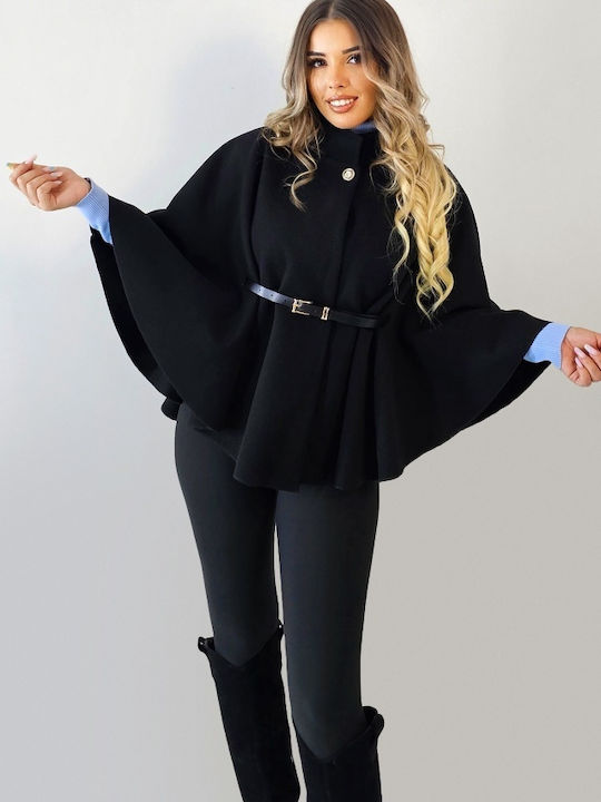 Вълнена Дамска Black Пелерина Oversized