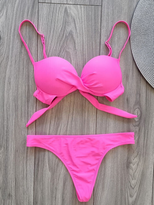Set Bikini Brasil Schwarz Rosa