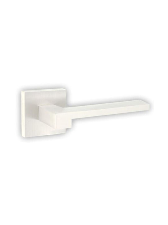 Perfect Handles Hebel Vordertür mit Rosette Links Nickel Satin