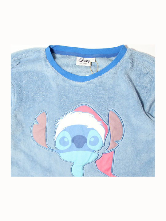Disney Winter Women's Pyjama Set Blue Lilo & Stitch