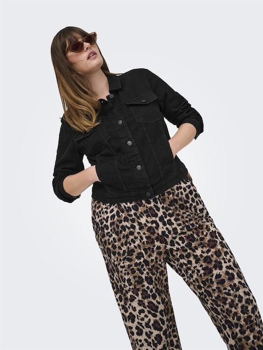 Kurz Damen Jeansjacke Black