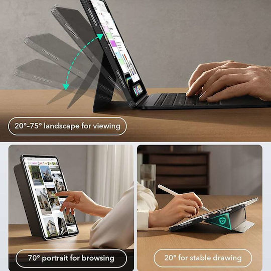 ESR ESR Shift Magnetic Flip Cover mit Tastatur in Grau für iPad Pro 13 (2024) iPad Pro 13 (2025)