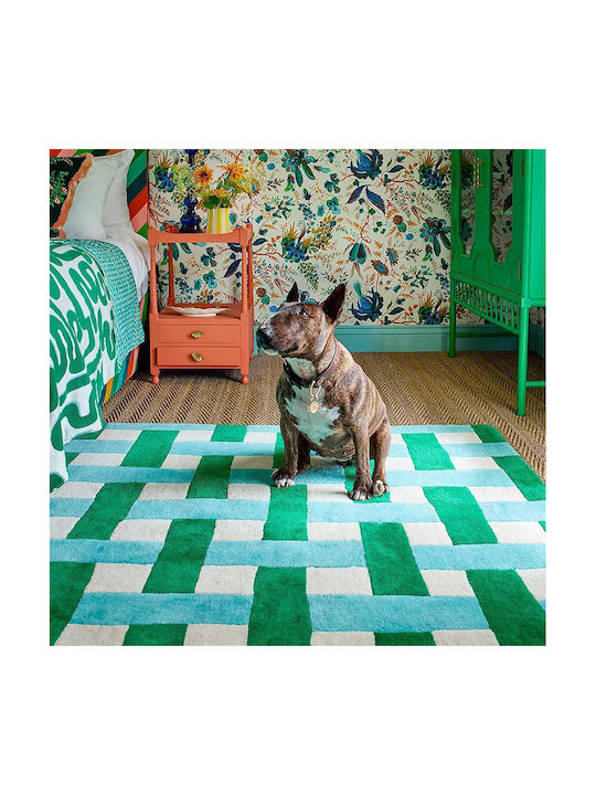 Harlequin Lucrat manual Covor Rectangular Din lână Green-blue