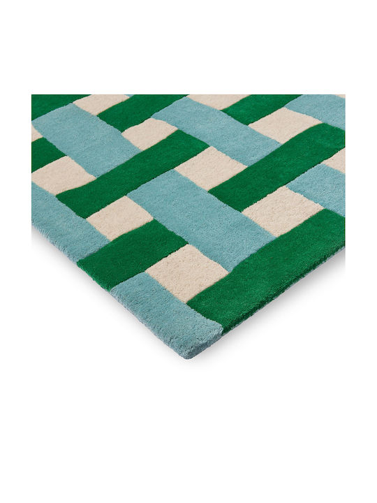 Harlequin Lucrat manual Covor Rectangular Din lână Green-blue