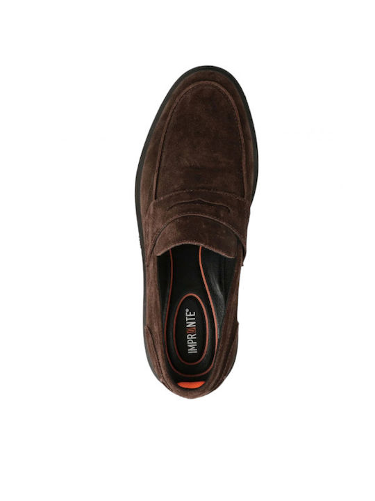 Suede Ανδρικά Μοκασίνια σε Καφέ Χρώμα