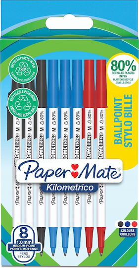 Paper Mate Στυλό Ballpoint 8τμχ (Διάφορα Χρώματα)