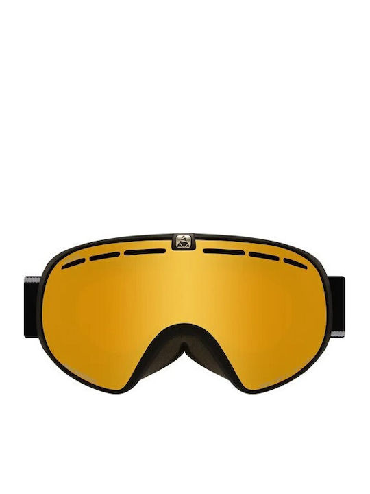 Cairn Spot Otg Spx2 Μάσκα Σκι & Snowboard Ενηλίκων Μαύρη με Φακό σε Πορτοκαλί Χρώμα