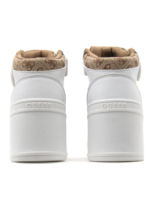 Damen Flatforms Sneakers Καφέ-λευκό-μπεζ