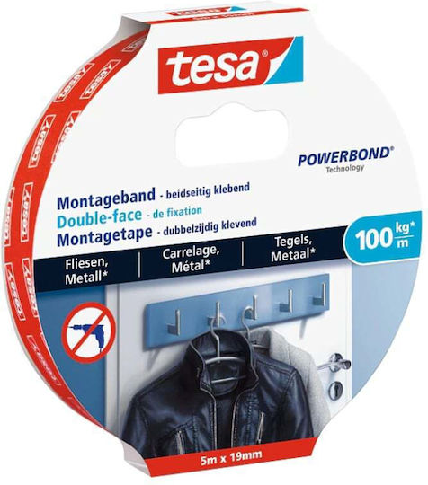 Tesa Αυτοκόλλητη Ταινία Λευκή 5mx19mm