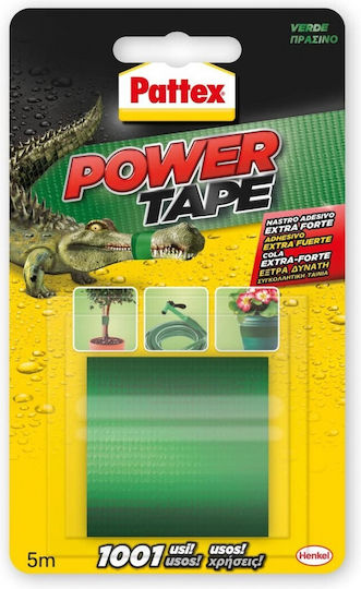 Pattex Power Tape Αυτοκόλλητη Υφασμάτινη Ταινία Πράσινη 5mx50mm