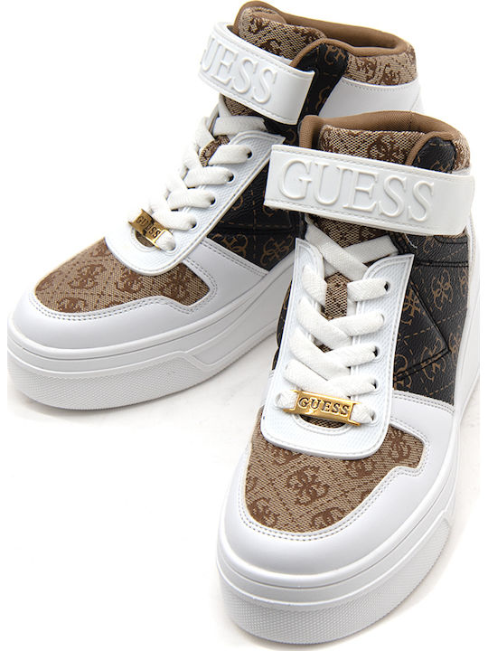 Damen Flatforms Sneakers Καφέ-λευκό-μπεζ