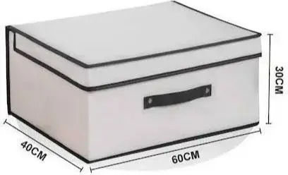 Tpster Fabric Storage Box with Lid White 60x40x30cm