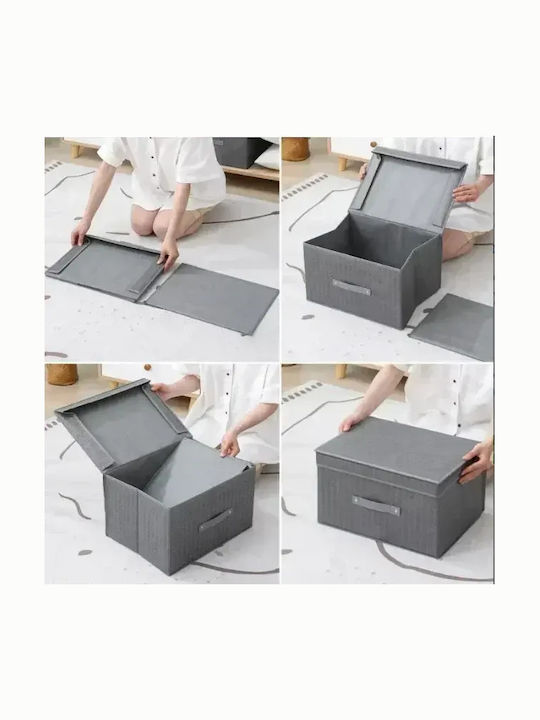 Tpster Kunststoff Aufbewahrungsbox mit Deckel Ανοιχτό Γκρι 60x40x30cm 1Stück