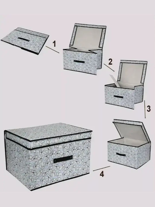 Tpster Stoff Aufbewahrungsbox mit Deckel 41x35x20cm 1Stück