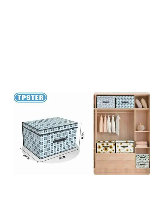 Fabric Storage Box with Lid Blue 70x40x30cm