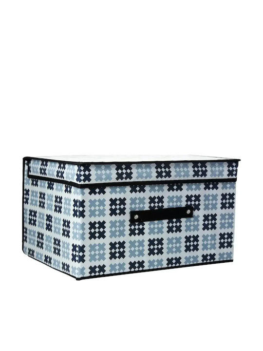 Fabric Storage Box with Lid Blue 70x40x30cm