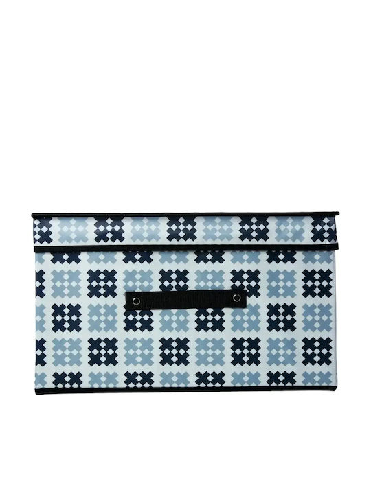 Fabric Storage Box with Lid Blue 60x40x30cm