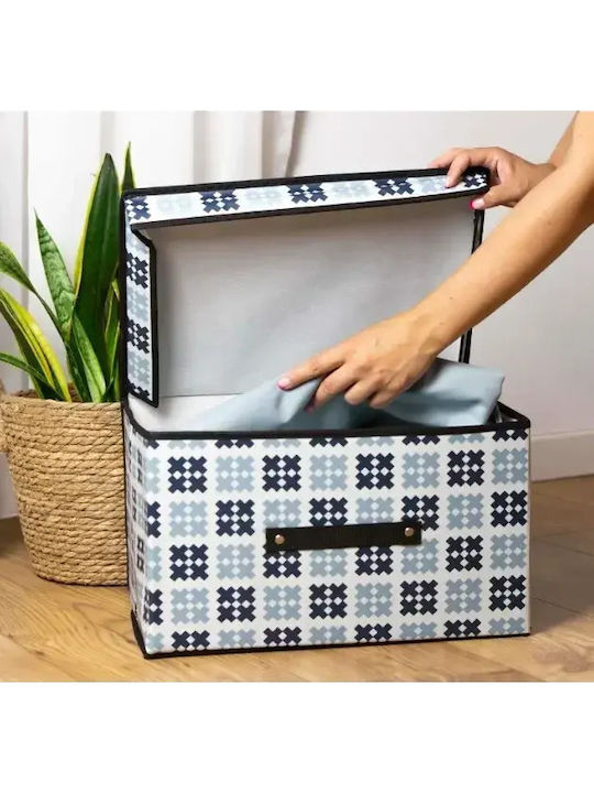 Fabric Storage Box with Lid Blue 40x30x25cm