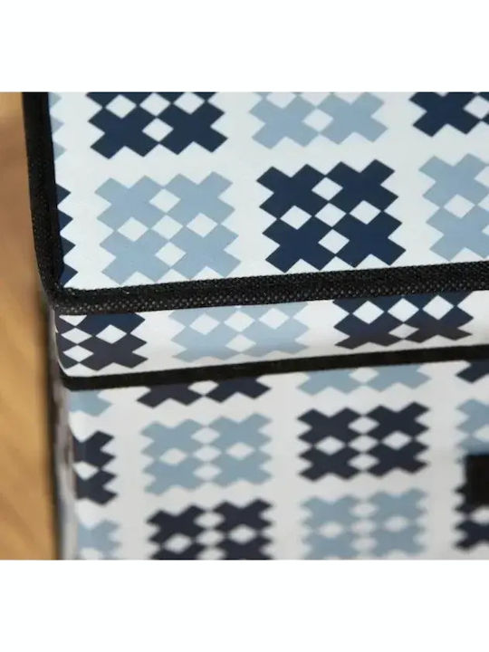 Fabric Storage Box with Lid Blue 40x30x25cm