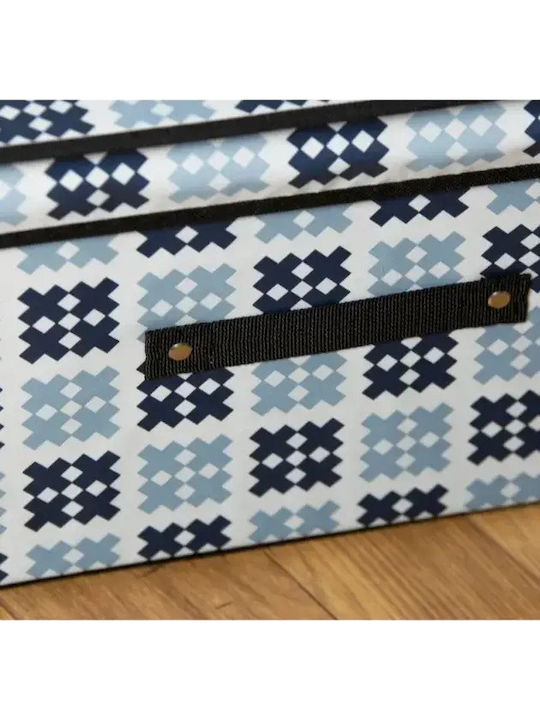 Stoff Aufbewahrungsbox mit Deckel Blau 41x35x20cm