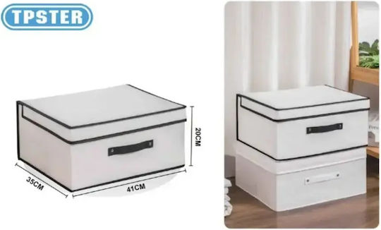 Tpster Tesatura Cutie de Depozitare cu Capac Alb 41x35x20cm 1buc