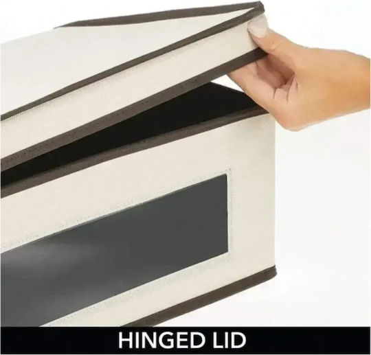 Tpster Fabric Storage Box with Lid White 50x40x25cm