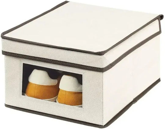 Tpster Stoff Aufbewahrungsbox mit Deckel Weiß 25x35x16cm 1Stück