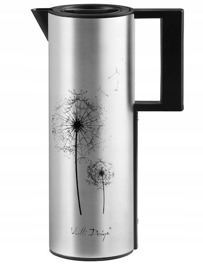 Vialli Design Corto Stainless Steel Thermos Bottle Jug 1L Grey
