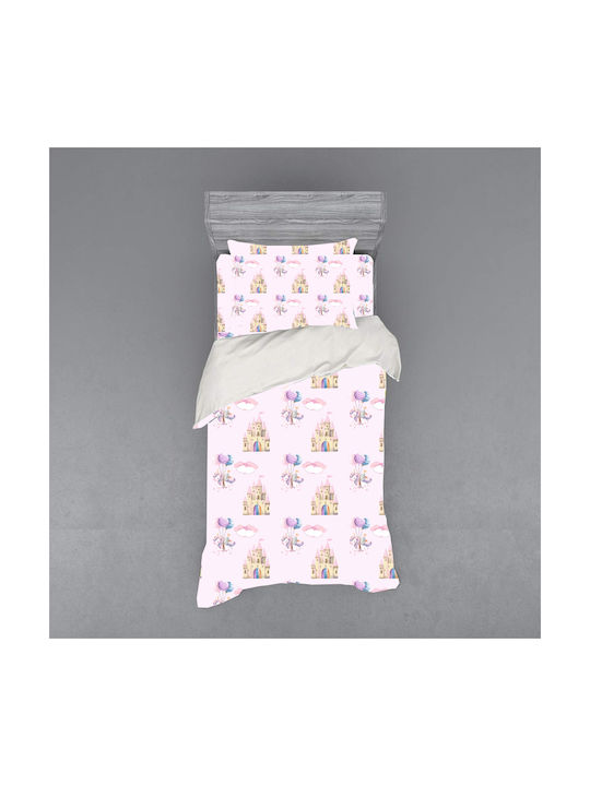 Astron Italy Kids Sheets Set Single Cotton Fairy Unicorn Pink 175x260cm 3 Pieces