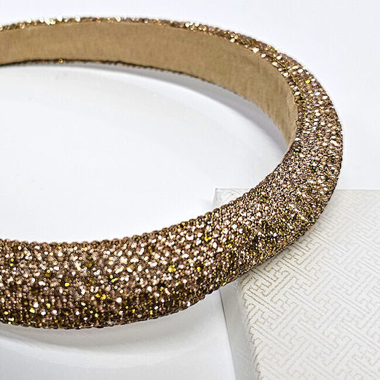 Fuzty Headband Two-tone Rhinestones Gold