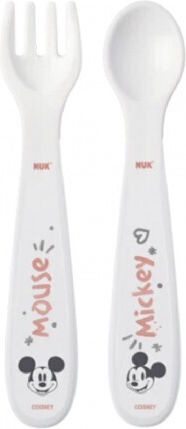Nuk Set Essgeschirr aus Kunststoff mit rutschfester Basis Mehrfarbig Mickey 4Stück für 9+ Monate