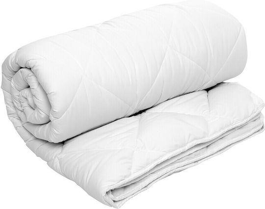 Alcam Set Pilotă Single cu Umplutură Microfiber 140x200cm Alb 3buc 350 g/mp²Gsm