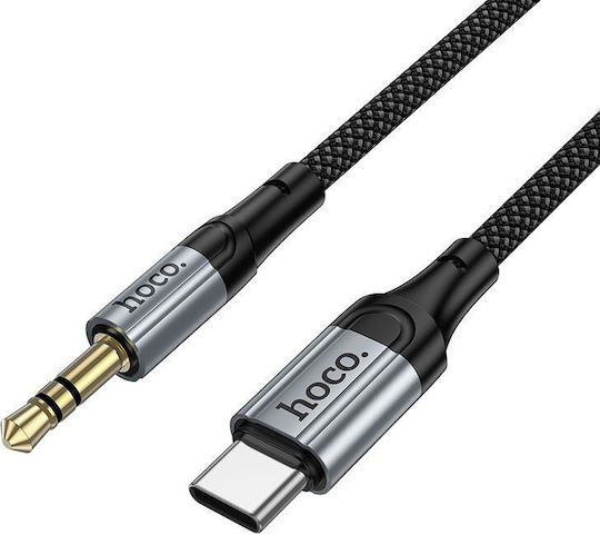 Hoco Regular USB 2.0 Cablu USB-C bărbătesc - 3,5 mm male Negru 1.5m