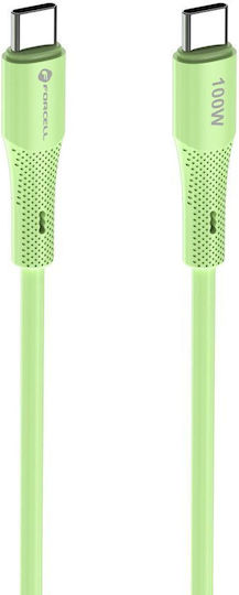 Forcell F-energy USB 2.0 Cable USB-C male - USB-C 100W Green 1m