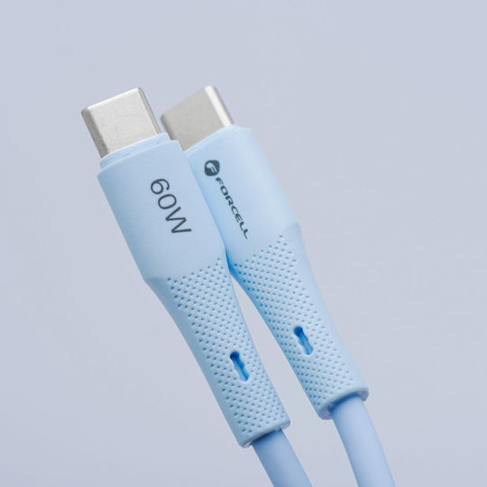 Forcell F-energy USB 2.0 Cable USB-C male - USB-C 100W Blue 1m