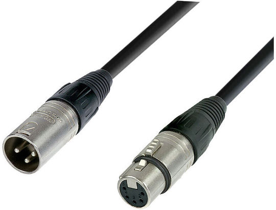 Prostage Cable XLR female - XLR male Μαύρο 3m (DMX-F5-03)
