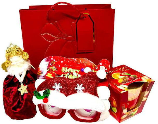 Pachet Secret Santa Ornament Înger Lumânare Parfumată De Sezon Ochelari Amuzanți Tematici În Sac Cadou