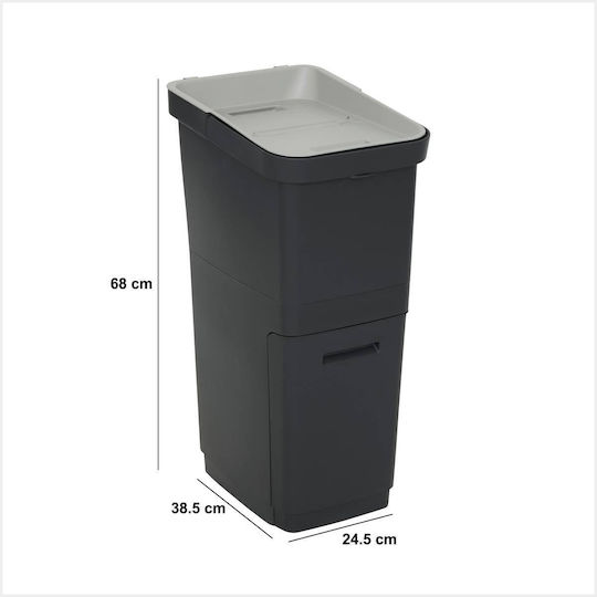 5Five Coș De Gunoi De Reciclare Din Plastic Negru 36.5lt