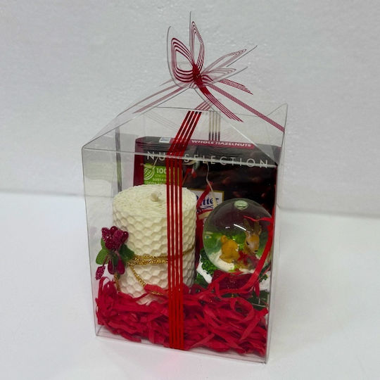Figurină Glob De Zăpadă Pachet Secret Lumânare Din Ceară Naturală Baton De Ciocolată Ritter Sport 100g În Cutie De Prezentare Transparentă