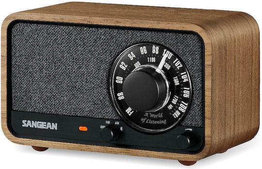 Sangean WR-8 Φορητό Ραδιόφωνο Επαναφορτιζόμενο με Bluetooth Vintage Walnut