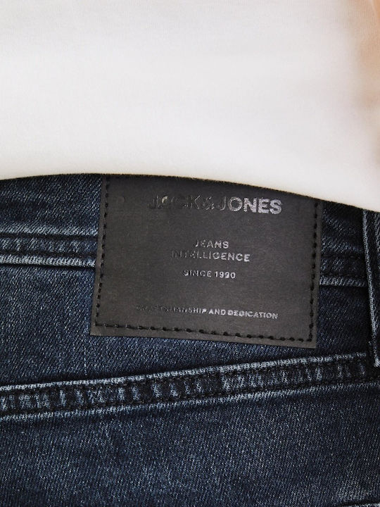 Men's Elastic Jeans Pants with Regular Straight Fit Dark Navy