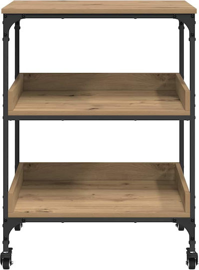 vidaXL Küchenwagen Hölzernes Braun 60x41x80.5cm