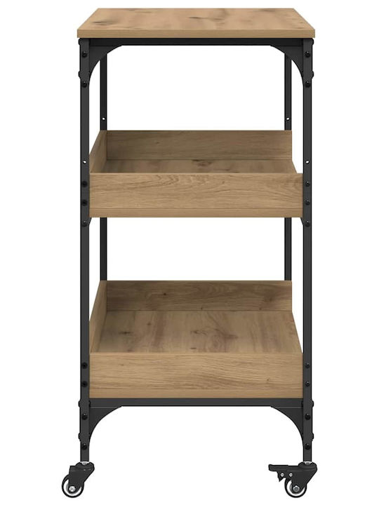 vidaXL Küchenwagen Hölzernes Braun 60x41x80.5cm