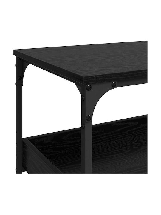 vidaXL Τρόλεϊ Κουζίνας Ξύλινο 3 Θέσεων Μαύρο 60x41x80.5cm